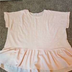 Chic Soul Light Peach Peplum Blouse